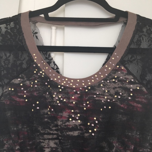 Free People black, gray & dark pink dress. Small - Picture 11 of 16